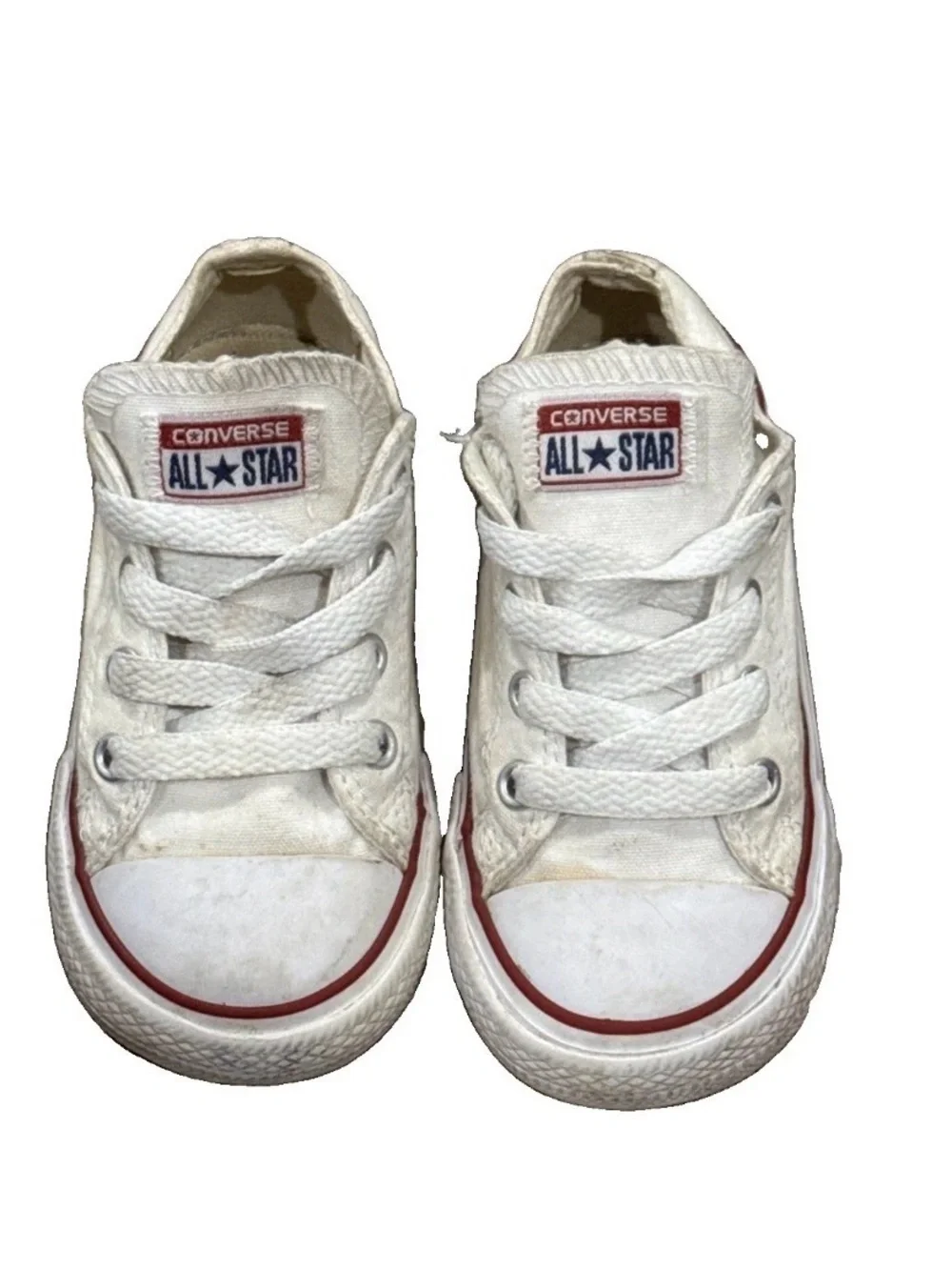 White Toddler Converse Lace Up Sneakers Size 7 Toddler Unisex Chuck Taylor